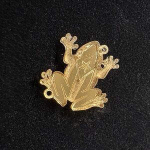 Gold Acrylic Coquí Charm – Puerto Rican Frog Pendant for Bracelet or Necklace